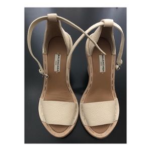 Balenciaga Nude leather block heels